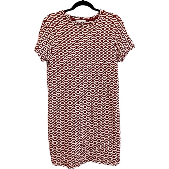 Zara Size Medium Purple White Moroccan Patterned Shift Dress - Picture 1 of 7